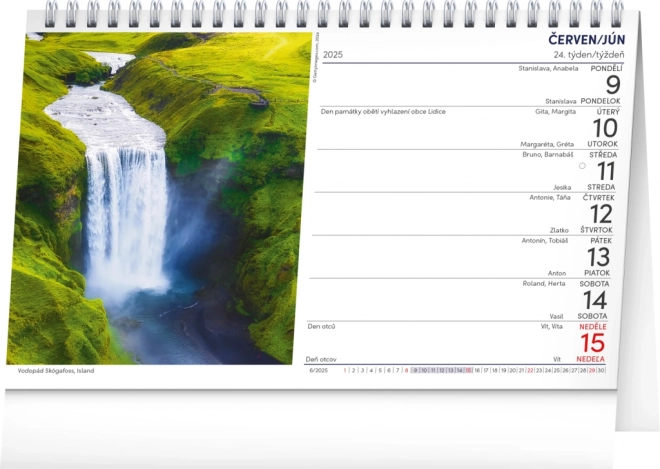 Stolný kalendár Voda 2025