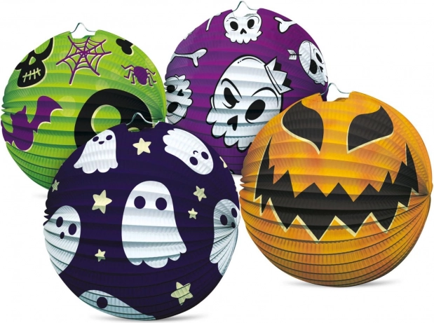 halloweensky papierový lampión guľa 25 cm, 4 motívy