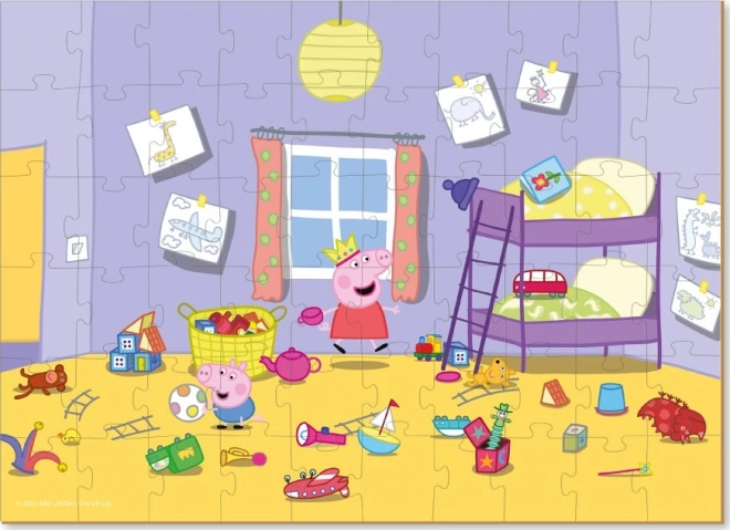 Puzzle Prasiatko Peppa: Hrátky v izbičke 60 dielikov