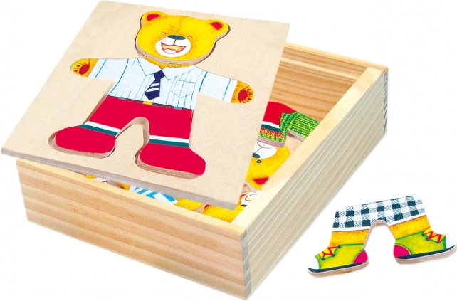 Bino puzzle so šatníkom a medvedíkom