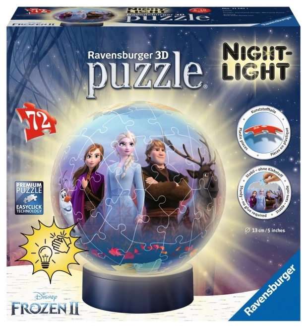 Ravensburger 3D svietiace puzzleball Ľadové kráľovstvo 2