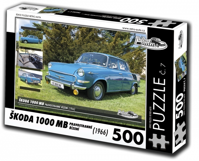 Retro autá puzzle Škoda 1000 MB (1966)