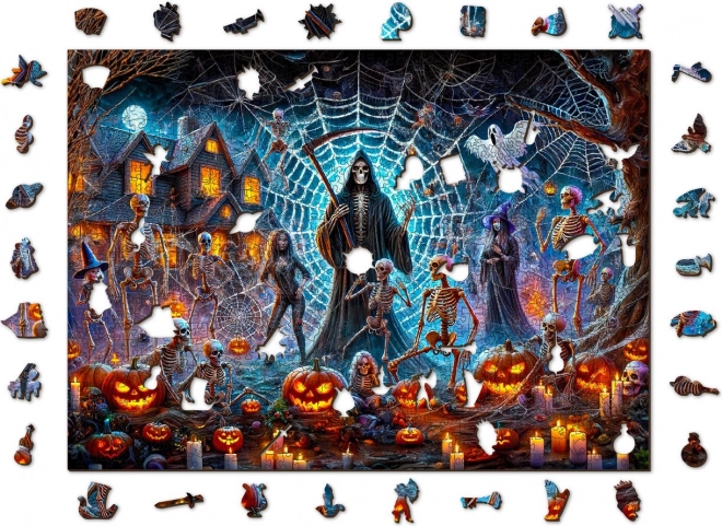 Drevené puzzle Halloweenský pán smrti