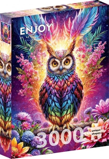 Puzzle Neonová sova 3000 dielikov