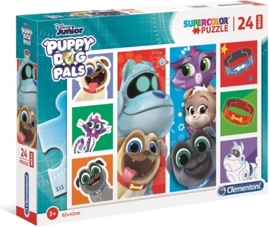 Puzzle 24 dielikov Maxi Super Kolor PUPPY DOG PALS Clementoni