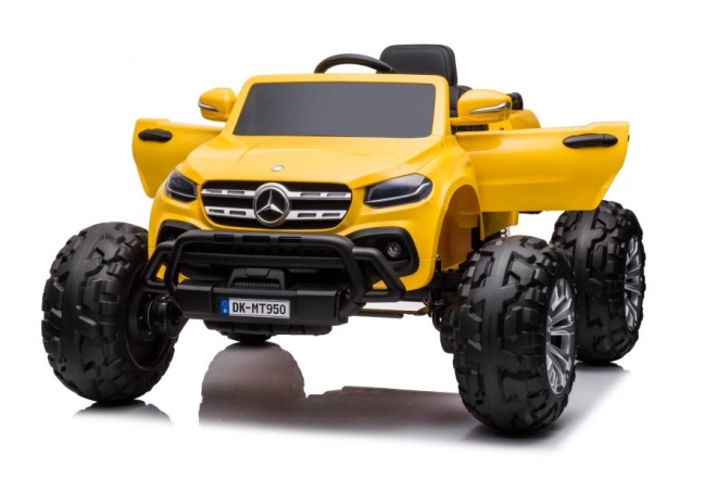 Elektrické auto Mercedes 4x4 zlaté-žlté lakované