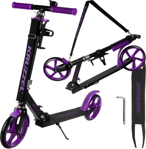 Skladacia mestská kolobežka pre deti s veľkými kolesami (200 mm) – fialová