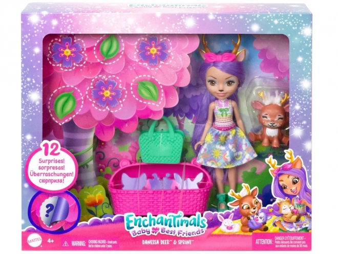 Enchantimals bábika Danessa Deer a jeleň Sprint s prekvapením