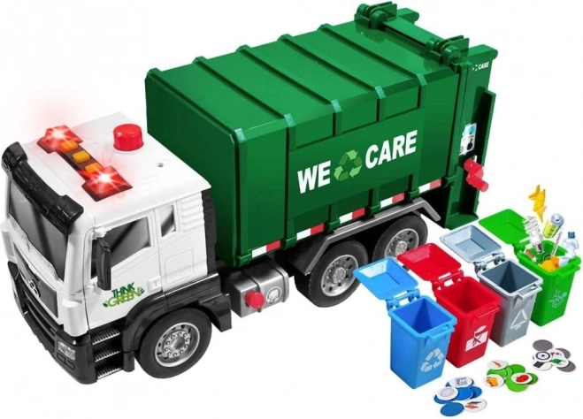 Interaktívne smetiarske auto Purifier 1:10 - Edukačná hračka na triedenie odpadu