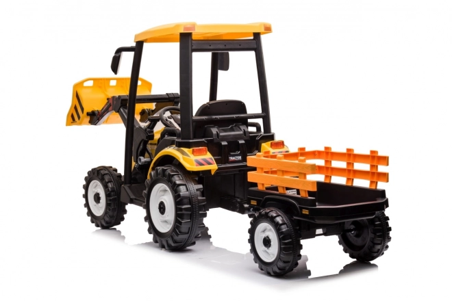 Detský traktor s prívesom žltý