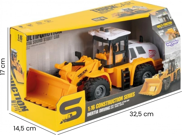 Stavebný nakladač Woopie 1:16 s efektmi svetiel a zvukov