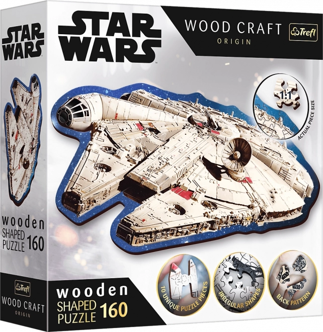 Drevené puzzle 160 dielikov Star Wars Millennium Falcon