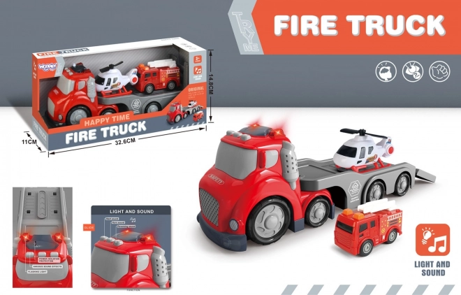 Červená Hasičská Dodávka CITY TRUCK so Zvukovými a Svetelnými Efektmi