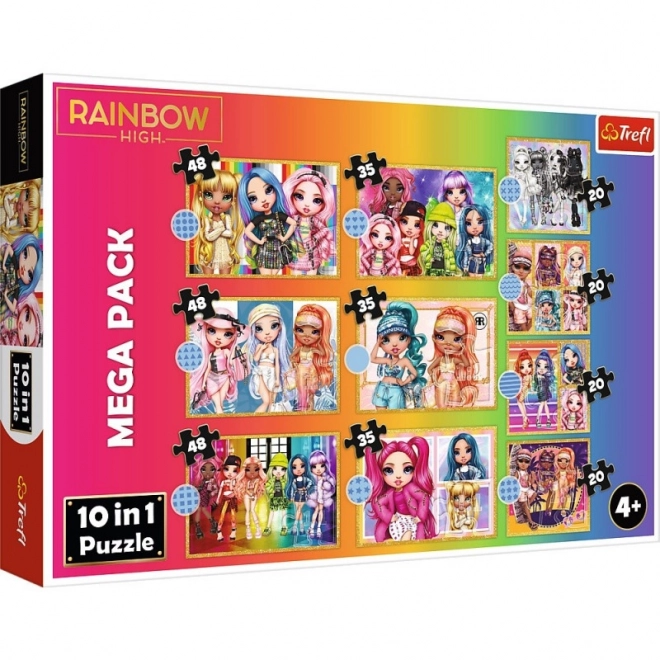 Puzzle 10v1 Kolekcia módnych bábik Rainbow High