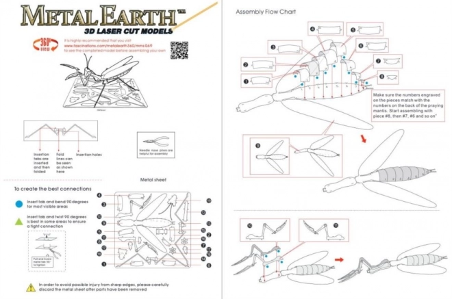 Metal Earth 3D Puzzle Kudlanka Nábožná