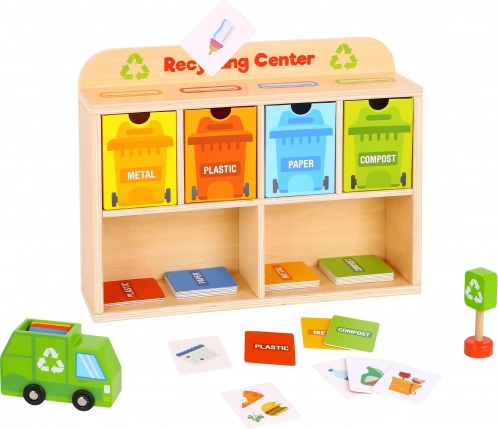 Tooky Toy Drevené Centrum Recyklácie Edukačný Triedič