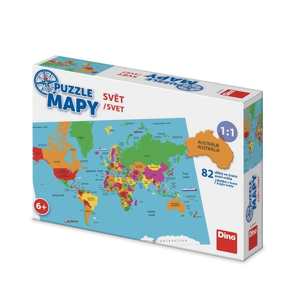 Puzzle 68 dielikov mapa sveta