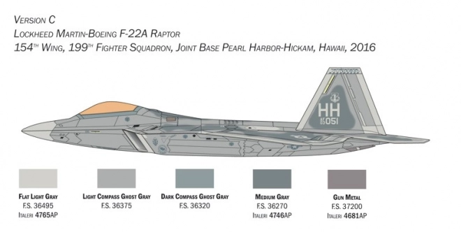 Model lietadla Lockheed Martin F-22A Raptor