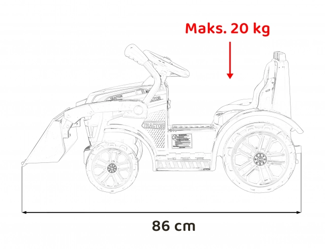 Traktor s pohyblivou lyžicou pre najmenšie deti - Červený