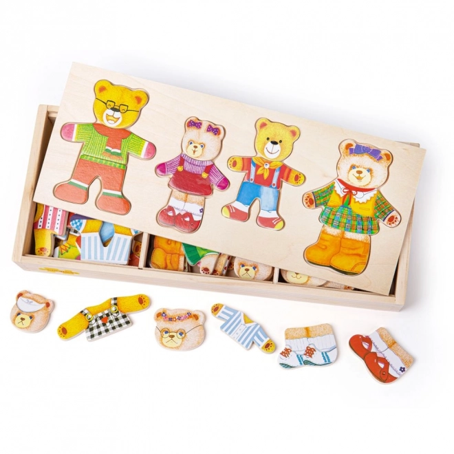 Bigjigs Toys Obliekacie puzzle Medvedia rodina