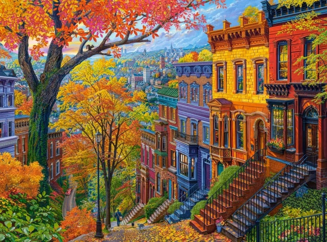 Jesenné mesto puzzle 3000 dielikov