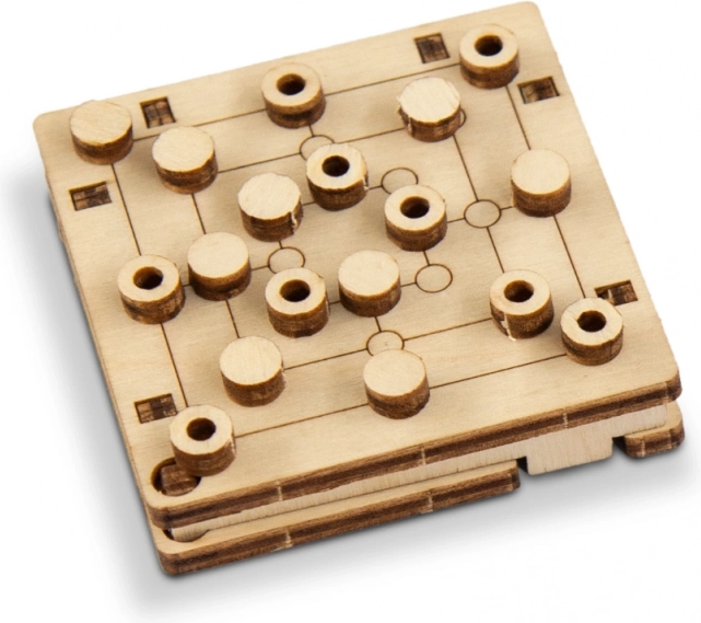 Drevená 3D skladačka – vrecková stolová hra od WOODEN CITY