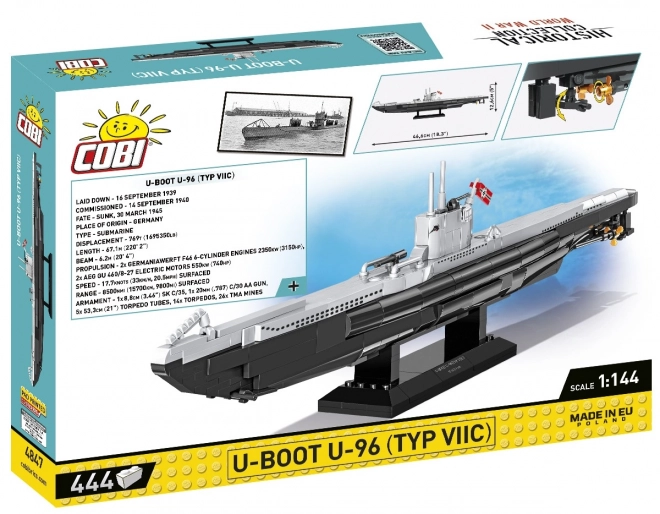 Model ponorky U-96 Typ VIIC 1:144