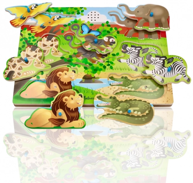 Dźwiękové puzzle Zoo zvieratá