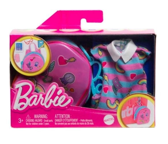 Barbie prémiový módny set s pásikavými šatami