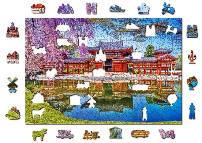 Drevené puzzle Chrám Byodo-in Kjóto 2v1