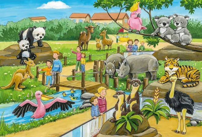 Puzzle deň v zoo 3x24 dielikov