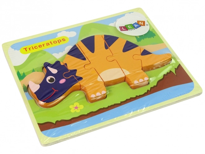 Drevené puzzle Dinosaury Triceratops Ankylosaurus