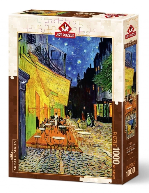 Puzzle Muzejná séria: Terasa kaviarne v noci 1000 dielikov