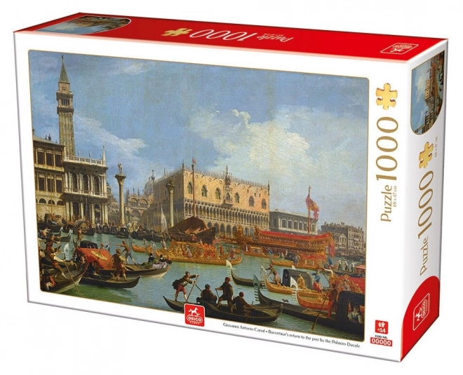 Puzzle Návrat Galéry Bucintoro k molu u Dóžecího paláca 1000 dielikov
