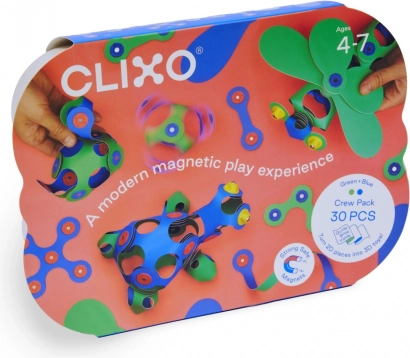 Clixo magnetické stavebnice Crew pack zeleno-modré