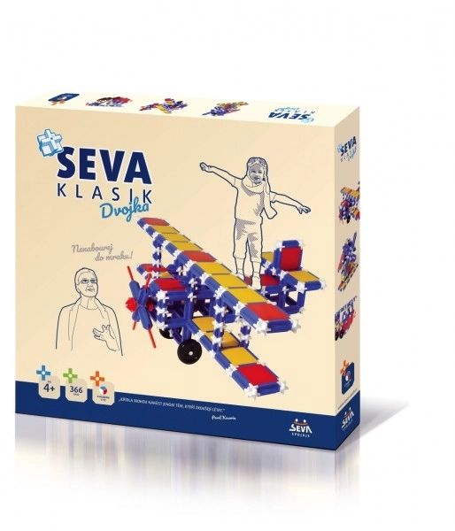 SEVA KLASIK Dvojitá plastová stavebnica 366ks v krabici 36x33,5x5cm