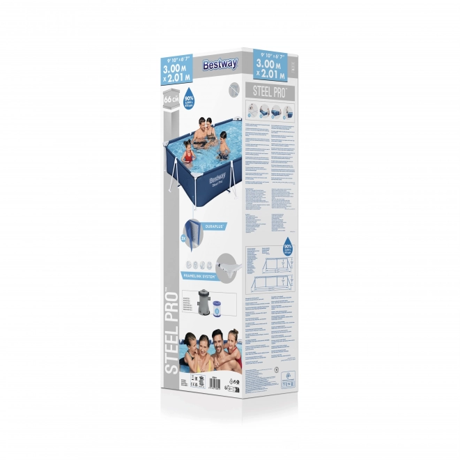 Bazén Steel Pro Deluxe 300x201x66 cm s pumpou a filtrom