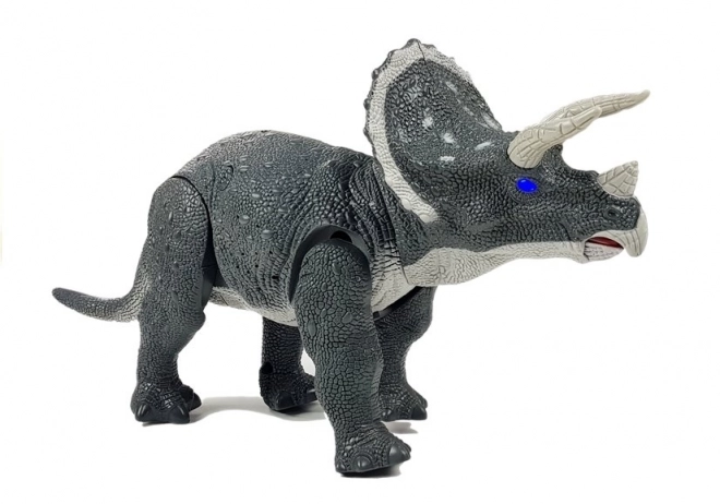 Veľký dinosaurus na batérie Triceratops sivý