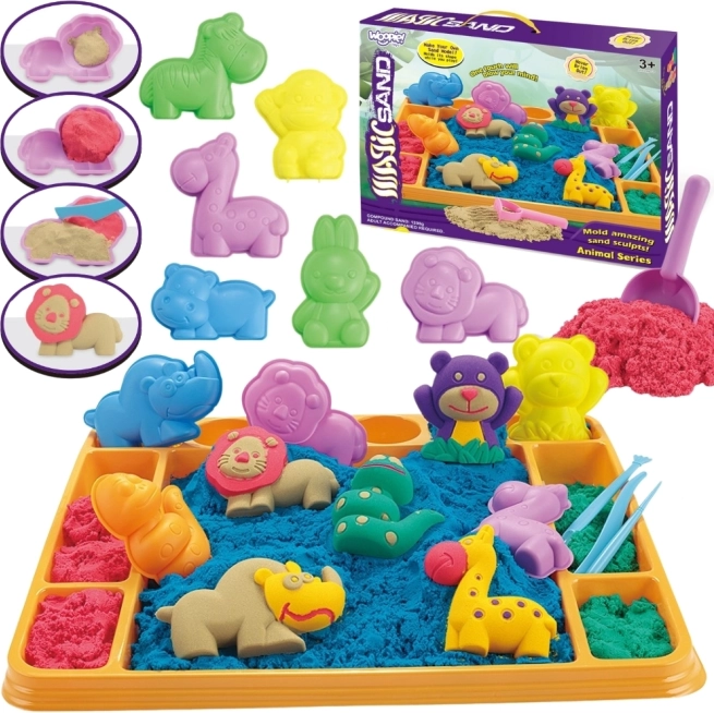 Woopie Magický Piesok Safari Dobrodružný Set XL ZOO so Stolíkom a Formičkami