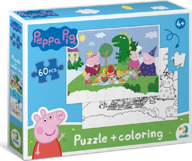 Obojstranné puzzle Prasiatko Peppa: Piknik 60 dielikov