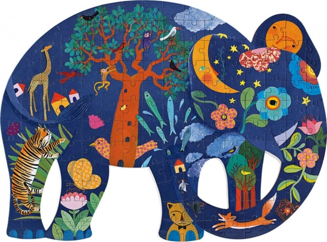 DJECO Obrysové puzzle Slon 150 dielikov