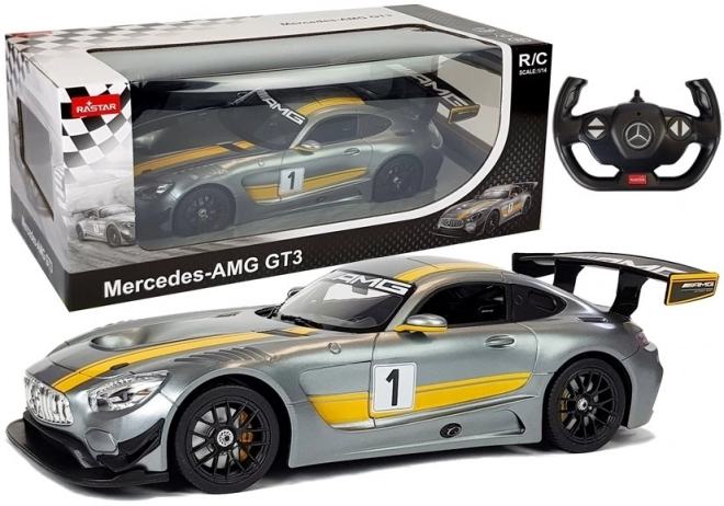 R/C auto Mercedes-AMG GT3 Rastar 1:14 sivé na diaľkové ovládanie