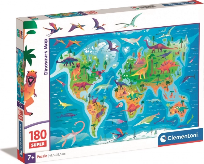 Clementoni Puzzle: Mapa dinosaurov 180 dielikov