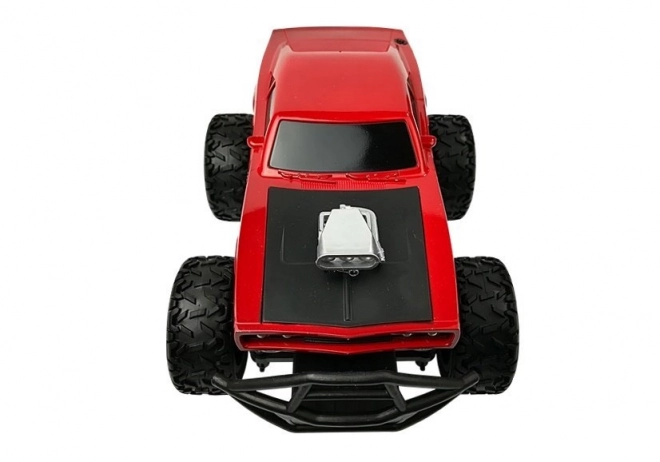 Červené diaľkovo ovládané terénne auto R/C