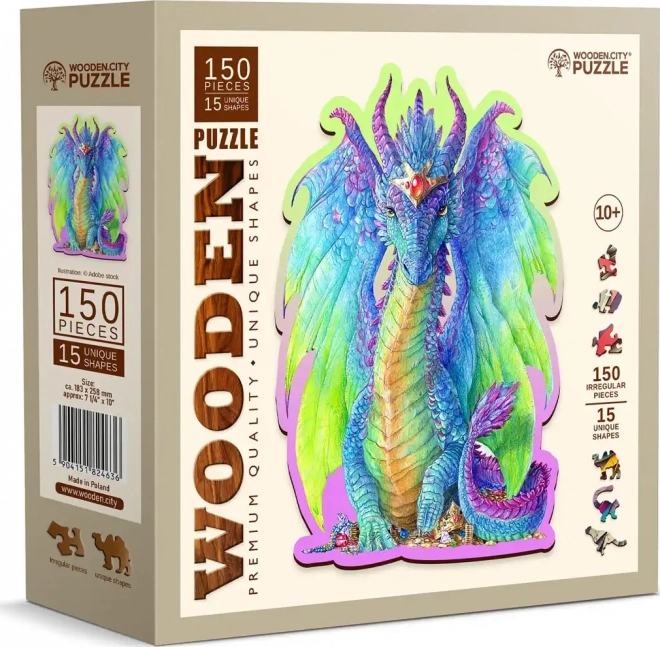 Drevené puzzle Majestátny drak 150 dielikov