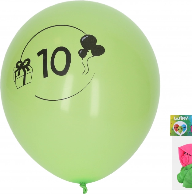 Nafukovacie balóniky 30 cm s číslom 10 – sada 5 ks