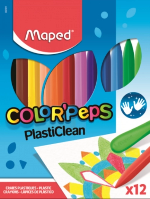 Trojhranné plastové pastelky MAPED Color'Peps PlastiClean 12 ks