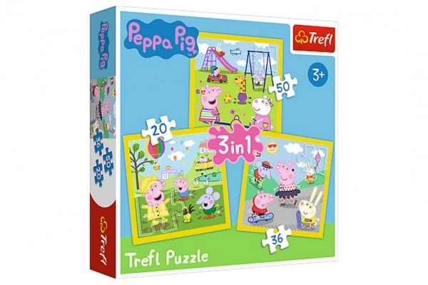 Puzzle 3v1 - Prasiatko Peppa