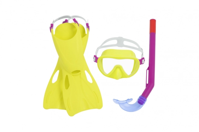 Potápačský set Bestway žltá maska, plutvy, trubica 25039