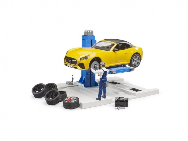 Autoservis s roadsterom a mechanikom